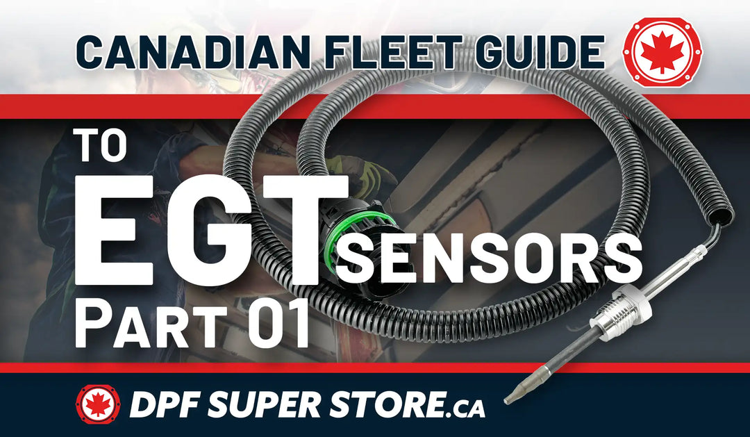 Premium direct-fit Exhaust Gas Temperature (EGT) sensor probe for heavy-duty commercial truck exhaust maintenance.