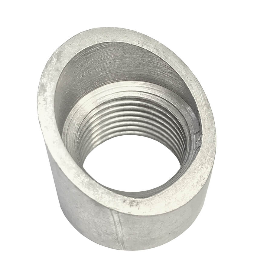 Redline Emissions Products NOx / O2 Weld Bung (BG1019) - M18 X 1.50, 1" OD, 1" H, Angled