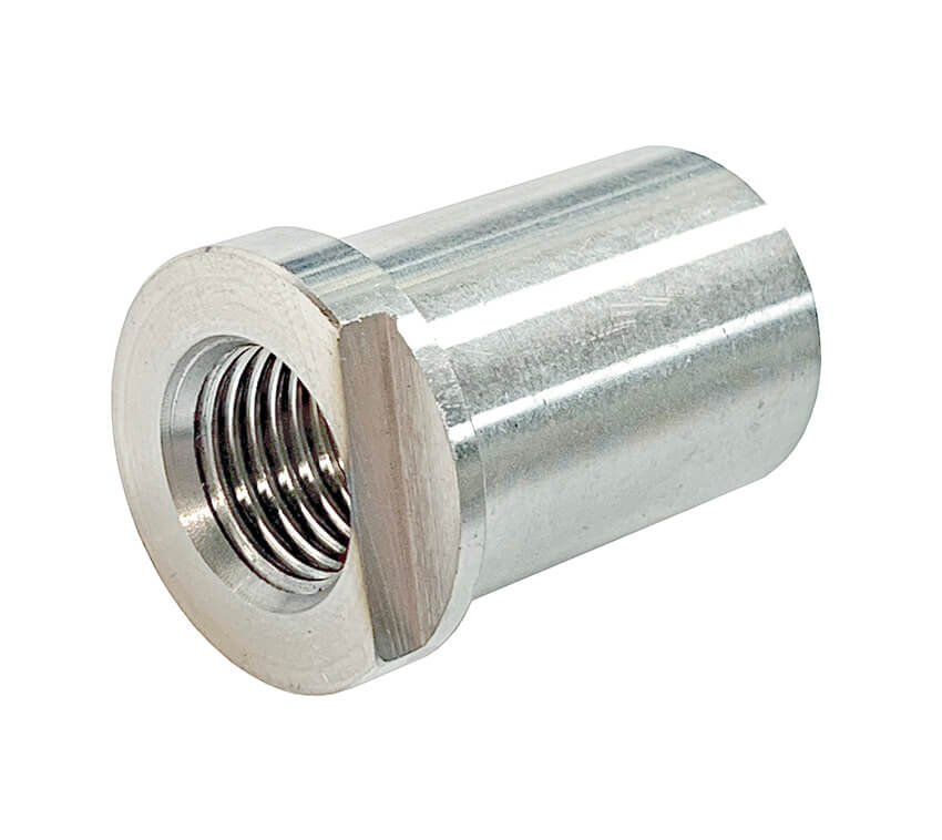 Redline Emissions Products Weld Bung (BG2008) - M14 x 1.50, .943" OD, 1.3" H, Flat Flare Stepped