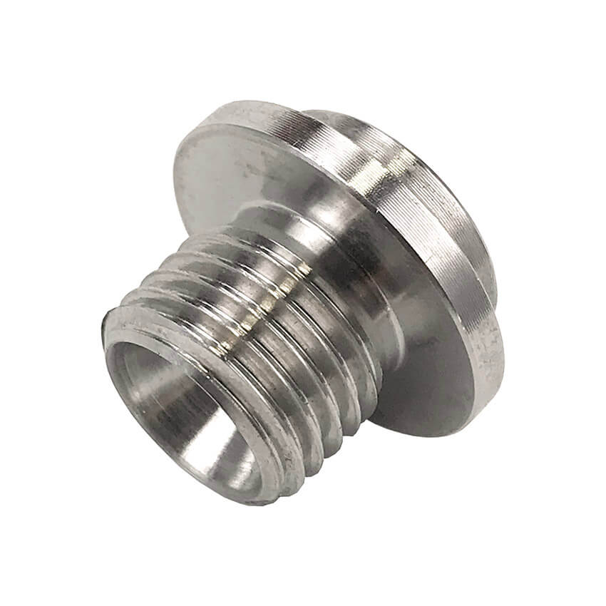 Redline Emissions Products Weld Bung (BG2011) - Male Thread M14 X 1.50, .866" OD, .67" H Normal Flare Stepped