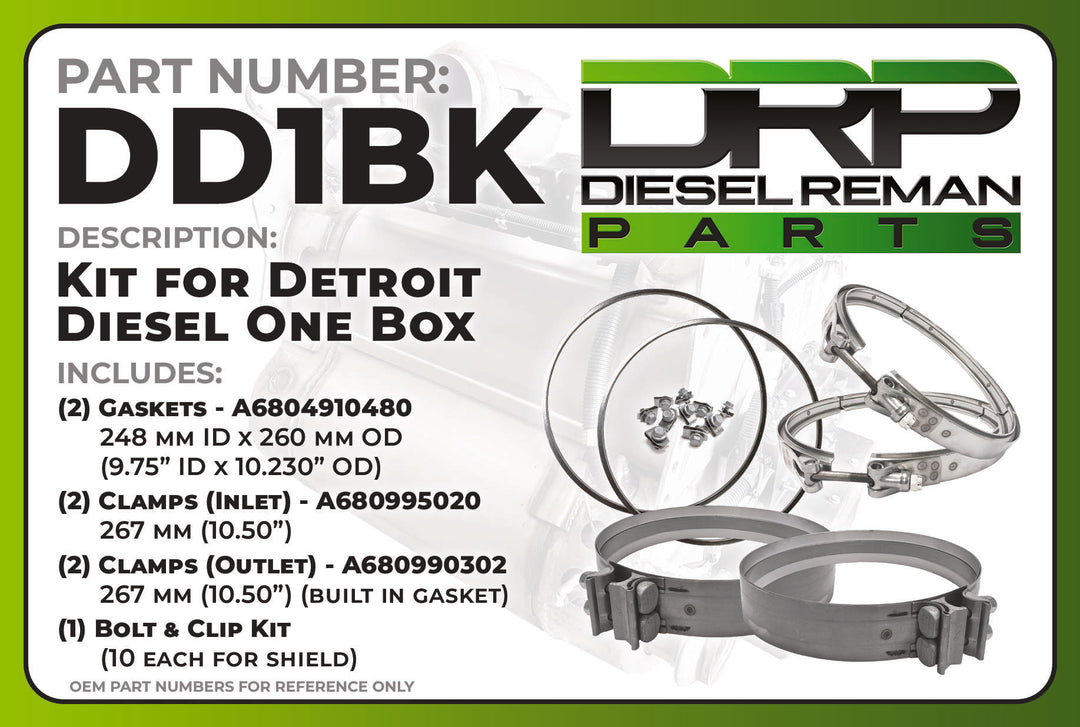 Clamp &amp; Gasket Kit for Detroit One Box - DRPDD1BK