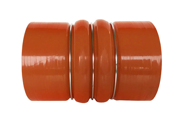 Redline Emissions Products Charge Air Cooler Hot Side Hose with Clamps (OEM 7715-0002 / RED RLH4006) side view