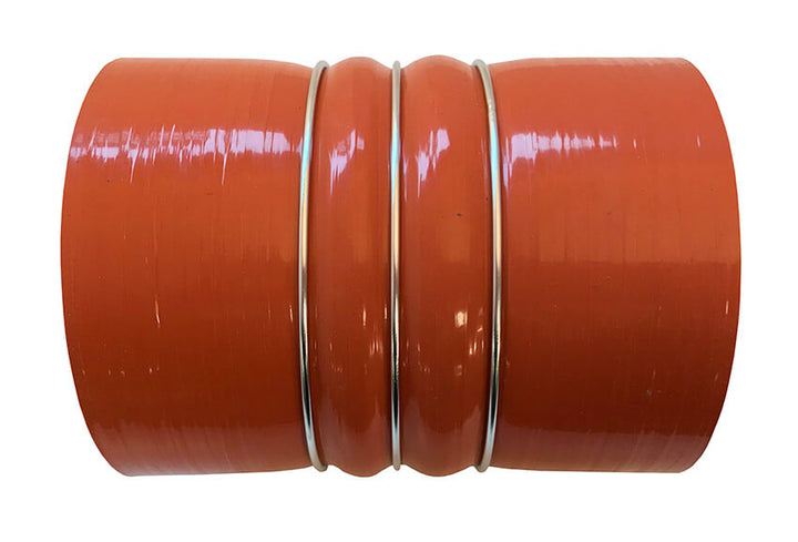 Redline Emissions Products Charge Air Cooler Hot Side Hose with Clamps (OEM 7742-0001 / RED RLH4506) side view