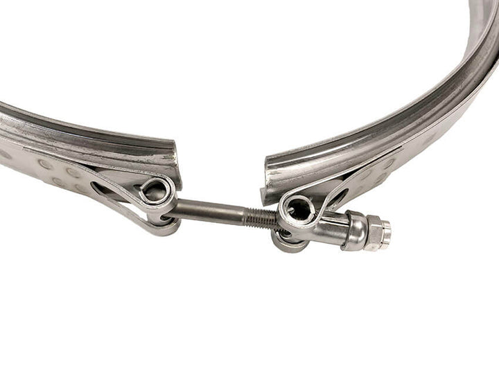 Redline Emissions Products OEM Cummins DPF Clamp (OEM 5304849 / RED VB2023) close up